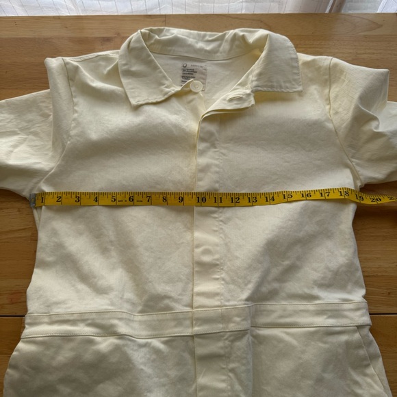 For Days Twill SS Romper Workwear Inspired Utility Large in Linen Cream White - Picture 5 of 7